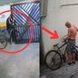 A Polícia Civil prendeu Cleberson, morador de rua, que arrombava portões e danificava câmeras para roubar bicicletas - Imagem: Reprodução