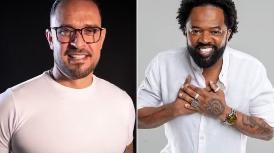 Diogo Nogueira cancelou apresentação em Bertioga após diagnóstico de laringite bacteriana; Xande de Pilares foi confirmado como substituto no evento - Imagem: Fábio Tito/g1 e Divulgação