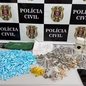 Equipamentos de monitoramento e drogas apreendidos durante operação da Polícia Civil em Cubatão - Imagem: Polícia Civil