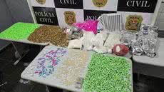 A operação resultou na apreensão de cocaína, crack e maconha, desmantelando um ponto estratégico de distribuição de drogas na região - Foto: Divulgação/ Polícia Civil