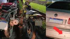 Duas motos e um carro se chocaram, resultando em ferimentos leves e lentidão no trânsito da Via Expressa Sul - Foto: Divulgação/ CCI Artesp