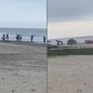 Duas pessoas foram resgatadas em estado grave após afogamento em Mongaguá, possivelmente devido ao consumo de álcool antes de entrar no mar - Foto: Claudiana Jesus Souza/ g1