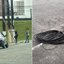 Dupla foi presa após ser flagrada retirando cabos de telefonia de um poste em Praia Grande; segundo a Polícia Civil, suspeitos se passavam por técnicos para realizar os furtos. - Imagem: Reprodução / Polícia Civil de SP