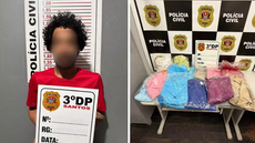 Polícia Civil cumpriu mandado de busca no bairro Estuário e apreendeu 62 peças de roupa, um celular e porções de cocaína durante investigação sobre furtos em comércios de Santos - Imagem: Reprodução