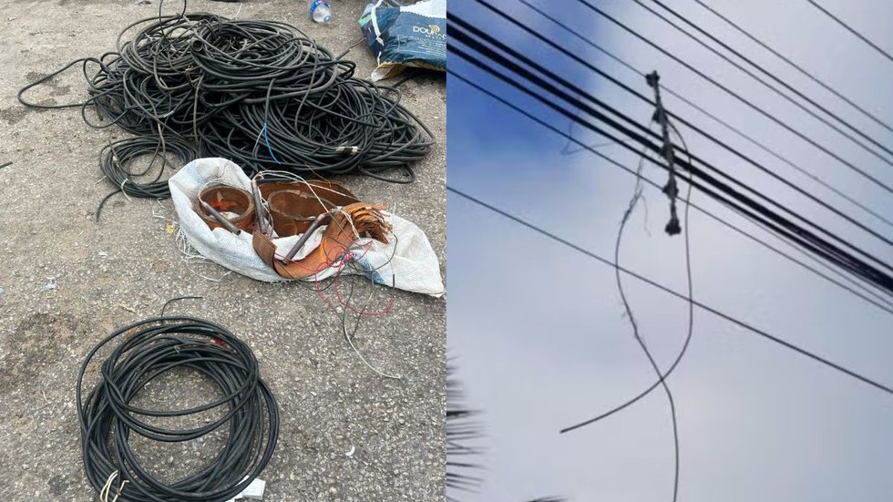 Furtos de cabos elétricos não só afetam o fornecimento de energia, mas também representam riscos graves à segurança da comunidade - Foto: Reprodução/ Divulgação/ Neoenergia Elektro