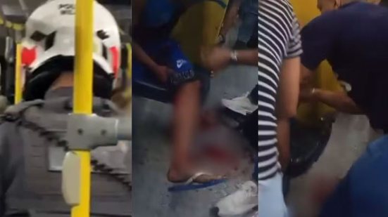 Após ser agredido, um passageiro reagiu e esfaqueou seu agressor, gerando caos entre os demais passageiros do coletivo - Imagem: Reprodução