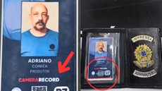 Adriano Correa da Silva usava credencial falsa para extorquir comércios na Baixada Santista e foi preso em flagrante - Imagem: Divulgação/ Polícia Civil