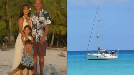 Andréa e Luciano Westphal vivem há quatro anos no veleiro Liberdade com os filhos Leah, de 7 anos, e Ian, de 5. A família, que é do Guarujá, já percorreu diferentes países do Caribe e do Pacífico e atualmente está em Fiji - Imagem: Arquivo Pessoal