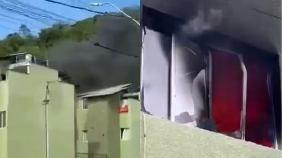 Bombeiros mobilizaram duas viaturas e seis profissionais para combater o incêndio em Guarujá, garantindo a segurança da comunidade - Imagem: Reprodução