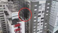 Ainda não se sabe a causa do incêndio que ocorreu no 10º andar, mas a agilidade da equipe foi crucial para o controle - Imagem: Reprodução
