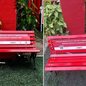 Banco Vermelho instalado na quadra da escola de samba Unidos da Zona Noroeste, em Santos (SP), no domingo (12), como parte de uma ação de conscientização sobre a violência contra a mulher - Imagem: Carlhos Abelha/TV Tribuna e Arquivo pessoal