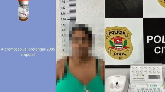 Polícia Civil apreendeu substâncias emagrecedoras, uma caneta de aplicação, seis agulhas e um celular durante operação em um imóvel na Vila Esperança, em Cubatão. Uma mulher de 31 anos foi presa em flagrante - Imagem: Polícia Civíl