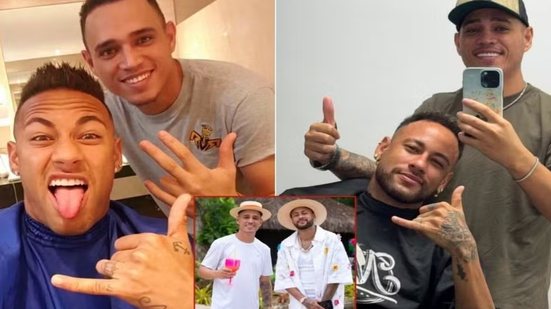 Dailson Cardoso, o Nariko, começou a cortar cabelos aos 13 anos, em São Vicente, cobrando R$ 1 por atendimento. Desde 2015, é barbeiro de Neymar e já atendeu outros nomes do futebol internacional - Imagem: Arquivo pessoal