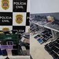 Polícia Civil apreendeu cerca de 10 mil celulares durante fiscalizações em lojas da Baixada Santista. - Imagem: Polícia Civil de SP / Divulgação
