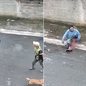 Imagens de monitoramento registraram a discussão que terminou com um homem de 41 anos baleado duas vezes no Centro de Miracatu. Um suspeito de 46 anos foi preso em flagrante por tentativa de homicídio - Imagem: Reprodução
