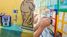Alunos de escola municipal de São Vicente participam de projeto que combina a coleção de figurinhas da Copa do Mundo com ações de conscientização ambiental e reciclagem de resíduos especiais - Imagem: Prefeitura de São Vicente