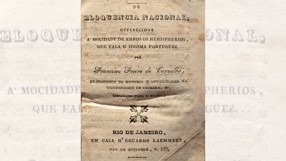 Frontispício da 1ª edição de Lições elementares de eloquência nacional, 1834 - Imagem: Reprodução