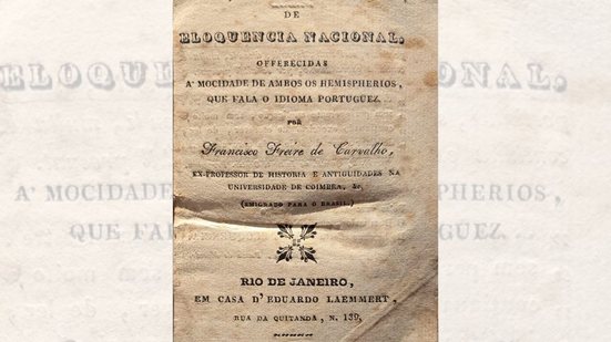 Frontispício da 1ª edição de Lições elementares de eloquência nacional, 1834 - Imagem: Reprodução