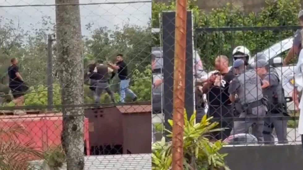 Após saltar do trem em uma avenida movimentada, o homem foi cercado pela polícia e levado para a UPA antes de ser internado - Imagem: Reprodução