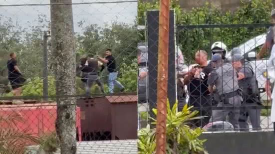 Após saltar do trem em uma avenida movimentada, o homem foi cercado pela polícia e levado para a UPA antes de ser internado - Imagem: Reprodução