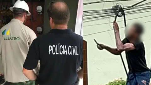 Furto de cabos de energia em Guarujá leva à prisão de dois indivíduos - Imagem: Divulgação / Elektro e Polícia Civil