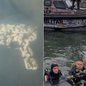 Equipes especializadas da Polícia Militar localizaram fuzil e munições após mais de seis horas de buscas no Canal de Santos - Imagem: Divulgação/PM Ambiental