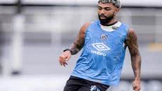 Gabriel Barbosa inicia tratamento após lesão muscular e desfalca o Santos Futebol Clube em partida na Vila Belmiro, em Santos - Imagem: Raul Baretta/Santos FC