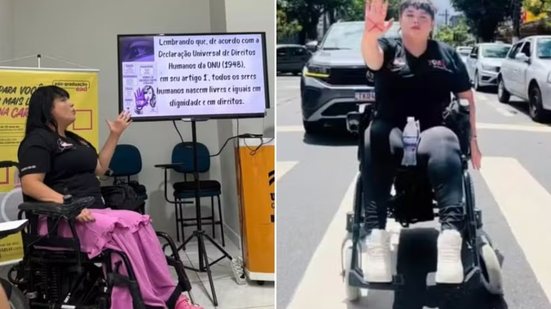 Gisele Fiales, de 49 anos, sobreviveu a uma tentativa de feminicídio em 1995, ficou tetraplégica e hoje atua no apoio a outras mulheres enquanto estuda investigação forense e perícia criminal - Imagem: Arquivo Pessoal