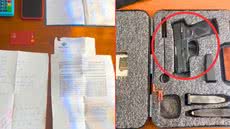 Policiais encontraram uma arma com licença vencida na casa do irmão do suspeito, que também está sendo investigado - Foto: Divulgação/ Polícia Civil