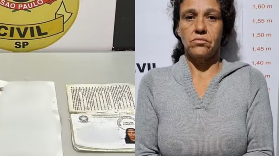 Carteira de trabalho falsa foi apreendida pelos policiais - Imagem: Divulgação | Polícia Civil