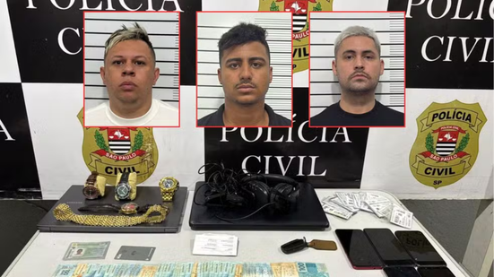 Polícia Civil apreendeu dinheiro, celulares, chips e notebooks durante a operação - Imagem: Reprodução