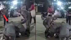 Um acidente de trânsito em Guarujá deixou um motociclista com fraturas na perna após colisão entre duas motos no bairro Vila Santa Rosa - Foto: Reprodução/ Redes sociais