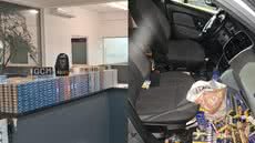 Ao notarem a presença da viatura da corporação, dois indivíduos abandonaram o carro e fugiram - Imagem: Prefeitura de Santos