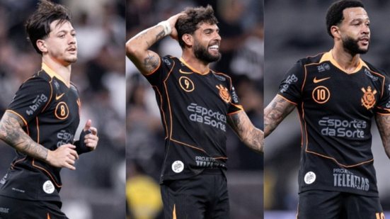 Garro, Yuri e Memphis em jogo contra Atlético MG - Reprodução / Meu Timão