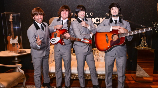 Hey Jude – The Beatles Tribute Show homenageia o quarteto de Liverpool em apresentação gratuita neste sábado (19), no Praiamar Shopping, em Santos - Imagem: Divulgação