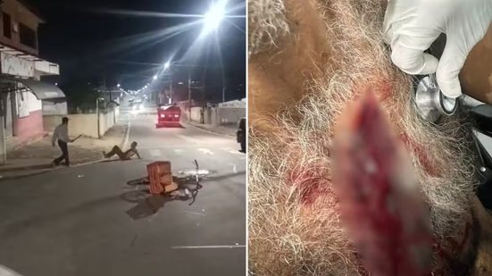 Suspeito foi preso pela Polícia Militar logo após a ocorrência e teve o facão utilizado na agressão apreendido pela polícia em Juquiá - Imagem: Reprodução