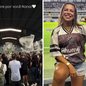 Naty Potira, influenciadora e torcedora do Santos, foi velada nesta segunda-feira (28) na sede da Torcida Jovem, em São Paulo. Ela morreu aos 39 anos, no sábado (26), após cerca de três anos de tratamento contra o câncer - Imagem: Redes Sociais