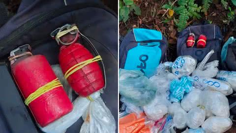 Polícia descobre bunker do tráfico com granadas e drogas em grande quantidade - Imagem: Divulgação / Baep