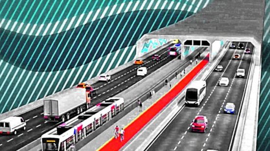 Tribunal de Contas da União exige melhorias na governança do projeto do Túnel Santos-Guarujá antes da liberação de recursos - Imagem: Reprodução