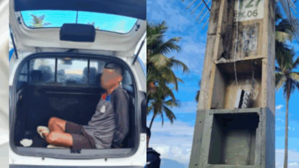 A ação da Guarda Civil Municipal resultou na prisão de um homem que admitiu roubar fios para financiar seu vício em bebidas alcoólicas - Foto: Divulgação/ GCM