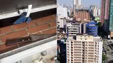 Mulher de 42 anos e adolescente de 14 anos foram socorridos após serem esfaqueados durante ataque ocorrido na madrugada desta quarta-feira (19), no bairro Macuco, em Santos - Imagem: PM e Arquivo/Alexsander Ferraz/A Tribuna Jornal