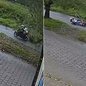 Árvore atingiu uma motocicleta na Avenida Angelina Pretti, em São Vicente, na manhã desta terça-feira (1º), durante ventos que chegaram a 73 km/h. Uma jovem de 21 anos ficou ferida e foi encaminhada ao pronto-socorro - Imagem: Reprodução