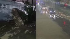 Temporal registrado entre sexta-feira (11) e sábado (12) provocou alagamentos, quedas de árvores e danos em diferentes cidades da Baixada Santista e do Vale do Ribeira - Imagem: Reprodução