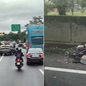 Motociclista de 45 anos morreu após ser atingido por uma carreta no km 59 da Rodovia Anchieta, em Cubatão, na manhã desta quinta-feira (22) - Imagem: Reprodução