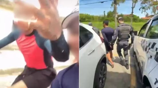 Dois jovens, de 18 e 20 anos, foram detidos pela Polícia Militar em Itanhaém após a circulação de vídeos de roubos de joias nas redes sociais - Imagem: Reprodução