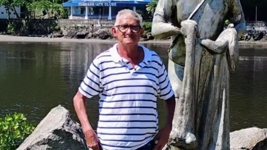 Carlos Alberto Rodrigues Macedo, de 66 anos, foi encontrado sem vida em um trecho do Rio Preto após permanecer desaparecido desde o último sábado em Itanhaém - Imagem: Reprodução