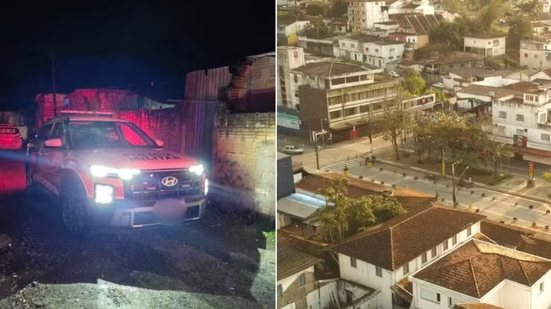 Homem de 41 anos foi morto a tiros na noite de domingo (28) em Registro; Polícia Civil investiga o caso e apreendeu cápsulas de munição encontradas na cena do crime - Imagem: Rodrigo Sales/Hot News e Carlos Abelha/TV Tribuna