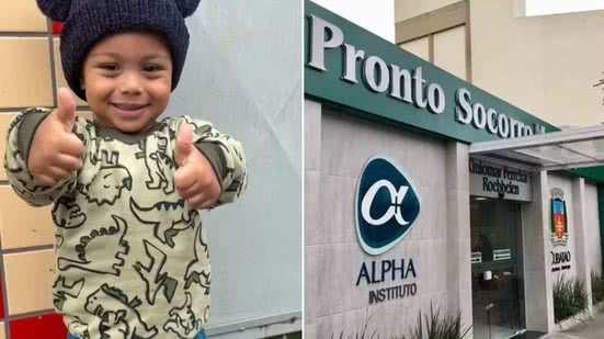 Família de Matteo Lima Albertino cobra esclarecimentos sobre os atendimentos realizados antes da morte da criança; Prefeitura de Cubatão instaurou sindicância para apurar o caso - Imagem: Arquivo pessoal e Divulgação