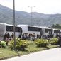 A emboscada dos santistas contra o ônibus do Internacional - Foto: Luiz Carlos de Souza/NSC TV