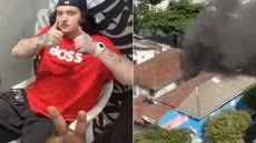 A rsponsável pelo imóvel afirmou que o incêndio teve início no ventilador da sala - Imagem: Reprodução/ Redes Sociais